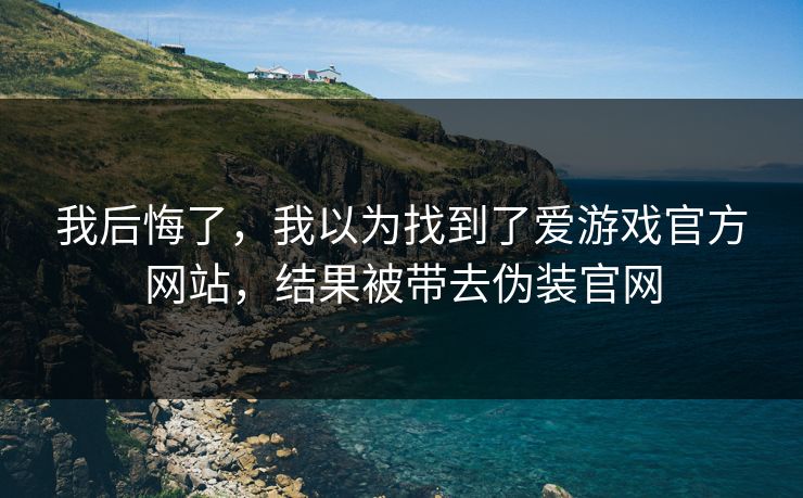 我后悔了,我以为找到了爱游戏官方网站,结果被带去伪装官网 我后悔了,我以为找到了爱游戏官方网站,结果被带去伪装官网