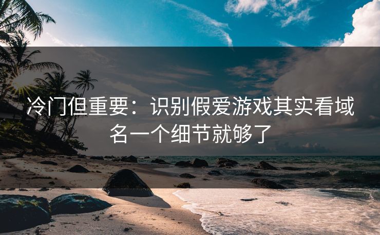 冷门但重要：识别假爱游戏其实看域名一个细节就够了